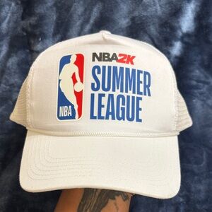 NBA 2K Summer League White Mesh Trucker Hat Adjustable Snapback Basketball Camp